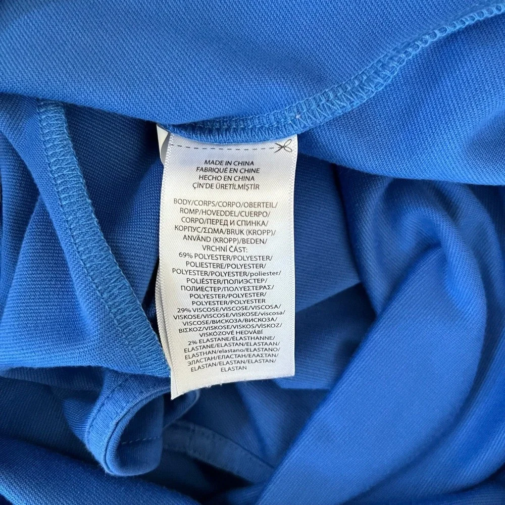 Polo Ralph Lauren Dress Girls Size 12 Blue Short Sleeve Ruffle Hem Casual